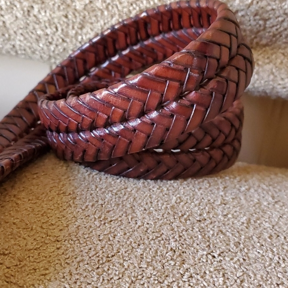Brighton braided belt size 32 Large brown leather - Picture 3 of 6